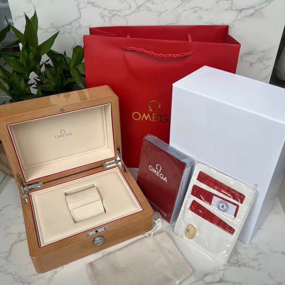 Omega Red Branded Jewelry/Watch Presentation Box Set